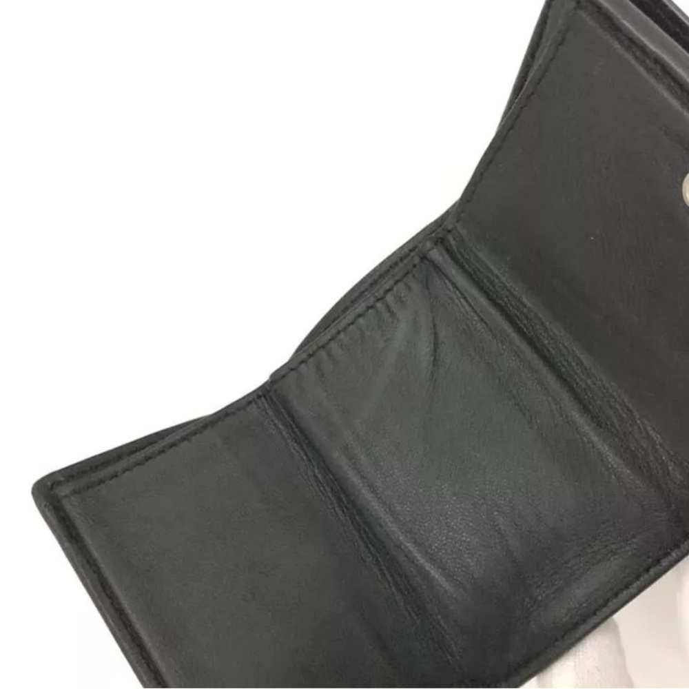 Authentic BALENCIAGA Logo Glitter Leather Trifold Wallet Black with box - Picture 13 of 15